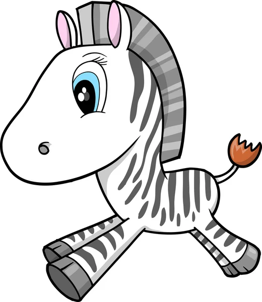 Söt zebra vektor illustration — Stock vektor