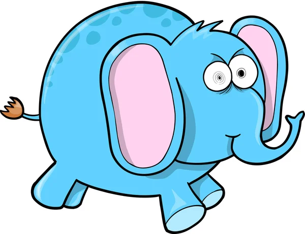 Crazy Blue Elephant Vector — Stock Vector