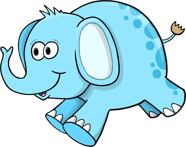 Illustration vectorielle d'éléphant bleu stupide — Image vectorielle
