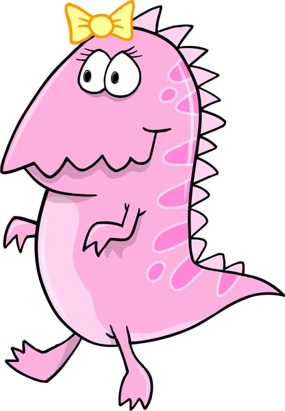 Cute Pink Monster Vector Illustration Art — Stock Vector