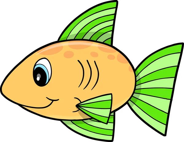 Yellow fish Vector Illustration — Stock Vector