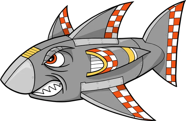 Вектор акулы-киборга — стоковый вектор