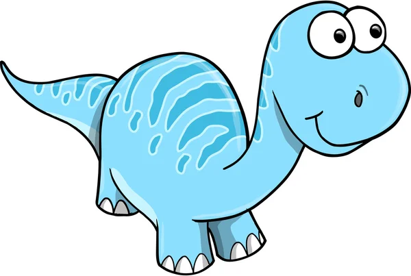 Dom gelukkig blauwe dinosaur vectorillustratie — Stockvector