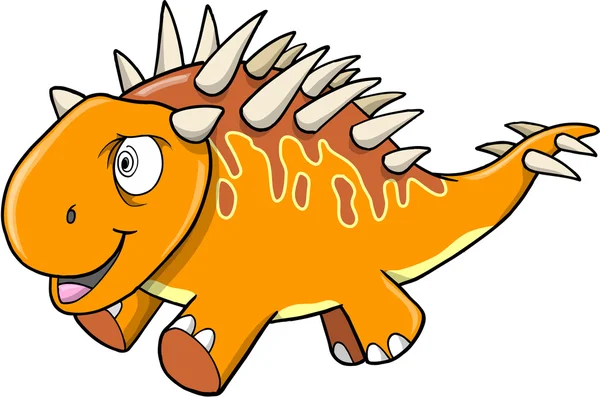 Gek krankzinnig oranje dinosaur vectorillustratie — Stockvector
