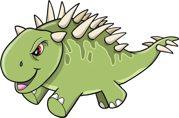 Illustrazione vettoriale del dinosauro verde arrabbiato arrabbiato — Vettoriale Stock