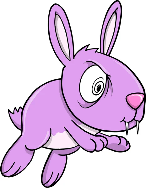 Crazy Purple Bunny Rabbit Vector Illustration Art — Stock Vector