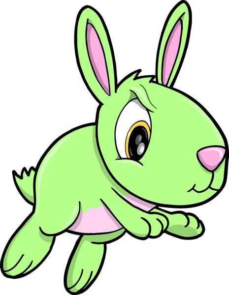 Toxische grüne Hase Kaninchen Vektor Illustration Kunst — Stockvektor