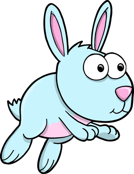 Silly Blue Bunny Rabbit Vector Illustration Art — Stock Vector