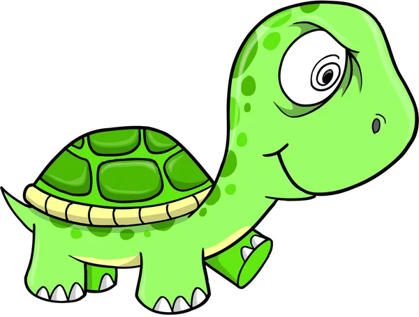 Toxic Crazy Green Turtle Vector Illustration Art — Stock Vector