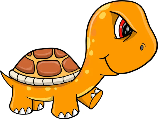 Boos gekke oranje schildpad vector illustratie kunst — Stockvector