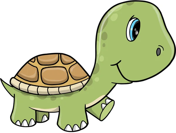 Schattige schildpad vector illustratie kunst — Stockvector