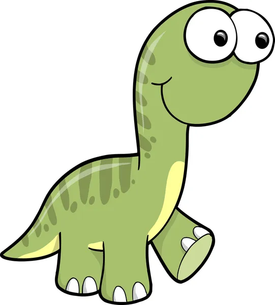 Stupido stupido dinosauro verde animale vettoriale illustrazione arte — Vettoriale Stock