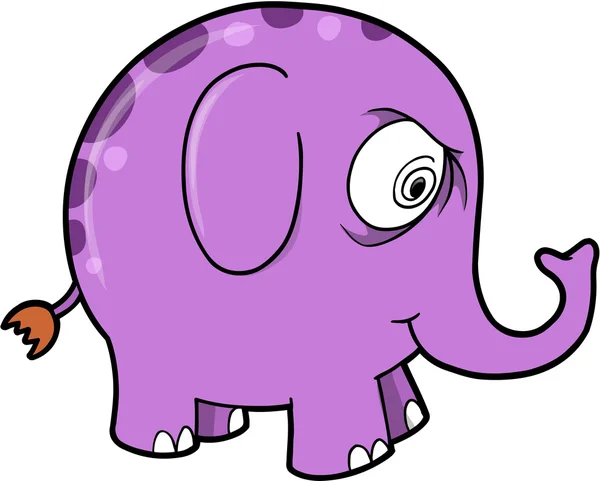Crazy Purple Elephant Animal Vector Illustration — Stock Vector