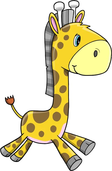 Girafa bonito Animal Safari Wildlife Vector —  Vetores de Stock