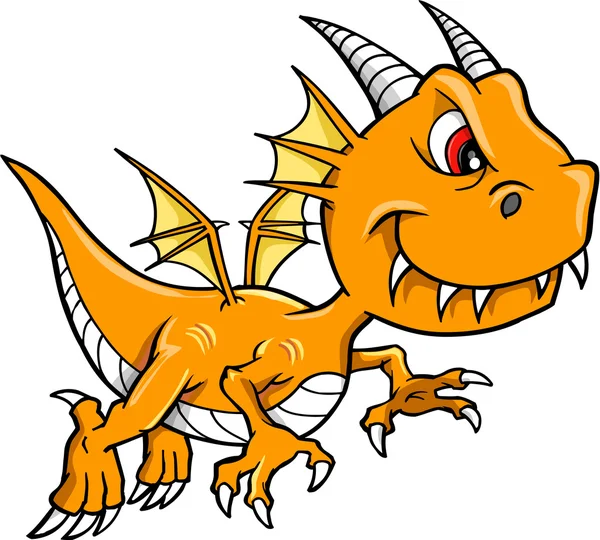 Помаранчевий дракон Векторні ілюстрації тварин Мистецтво — стоковий вектор