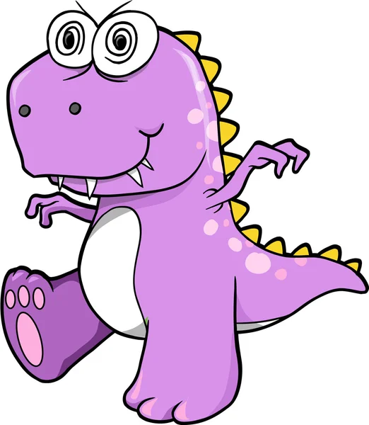 Crazy Insane Purple Dinosaur T-Rex Vector Illustration Art — Stock Vector