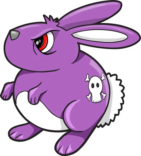 Tough Purple Bunny Rabbit Vector Illustration Art — Stock Vector