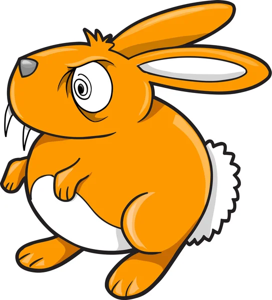 疯狂的橙色小兔子矢量插图艺术 — 图库矢量图片
