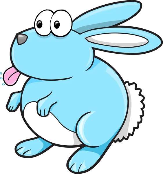 Dumme blaue Hase Kaninchen Vektor Illustration Kunst — Stockvektor