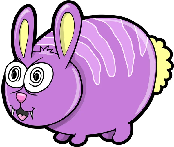 Wild Crazy Bunny Rabbit Animal Vector Illustration Art — Stock Vector