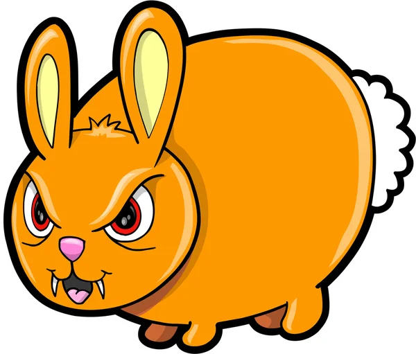 Conejo desagradable conejo medio animal vector ilustración arte — Vector de stock