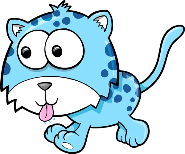 Dom goofy Luipaard dierlijke vector illustratie kunst — Stockvector