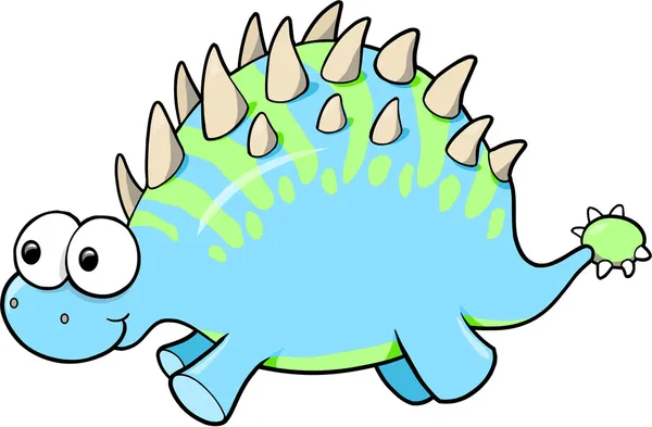 Ilustración divertida tonta del vector animal del dinosaurio de Goofy — Vector de stock