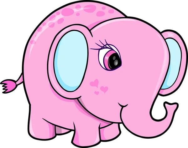 可爱的女孩大象动物矢量图 — 图库矢量图片
