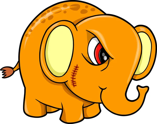 Illustrazione del vettore animale elefante medio difficile — Vettoriale Stock