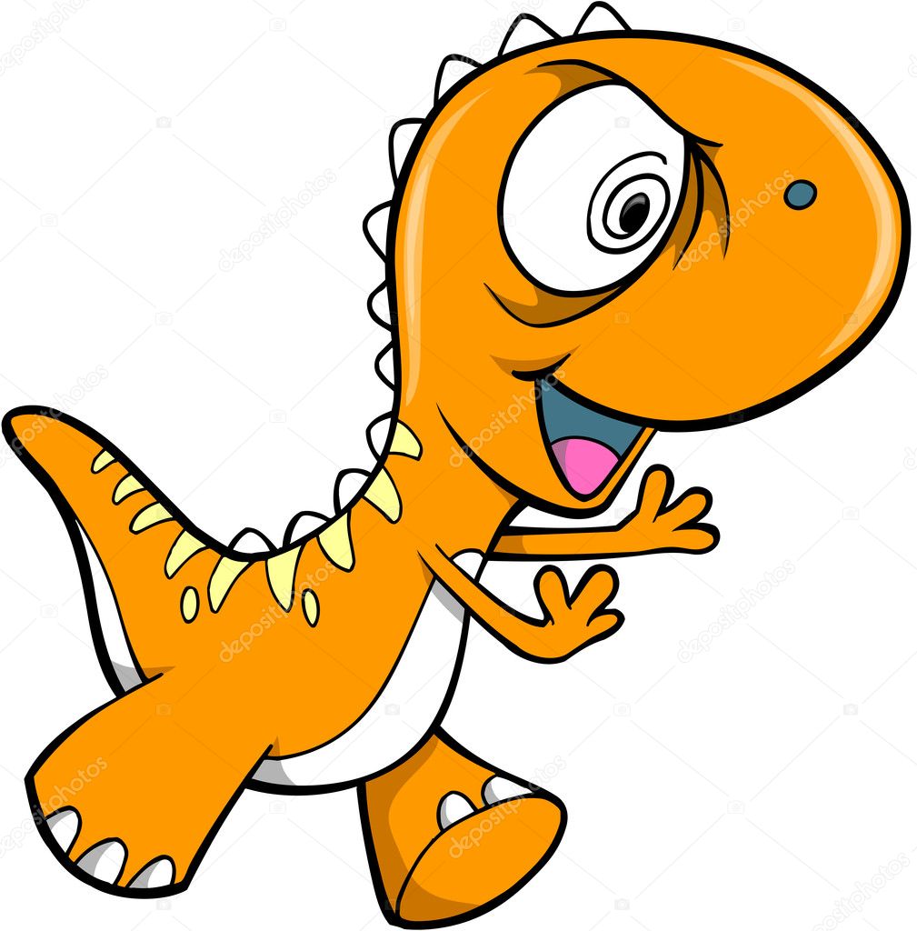 Crazy Orange Dinosaur Animal Vector Illustration Art Stock Vector Image by  ©MisterElements #8871910