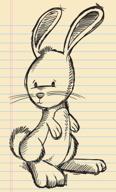 defter doodle kroki easter bunny tavşan vektör