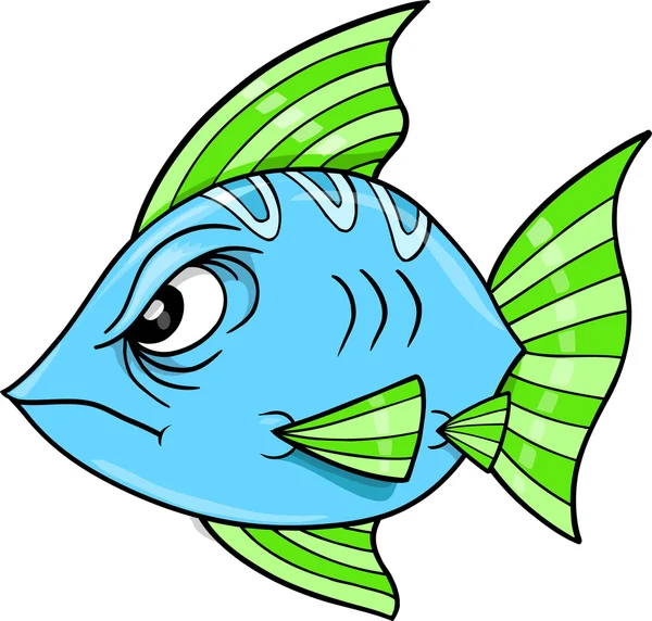 Tuffa blå fisk ocean vektor illustration — Stock vektor