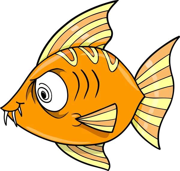 Šílený šílený ryb oceánu vektorové ilustrace — Stockový vektor