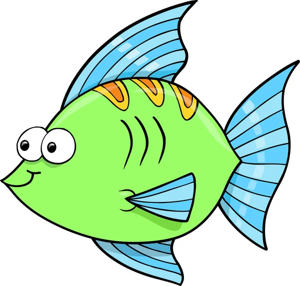 Niedlich goofy Fisch Ozean Vektor Illustration — Stockvektor