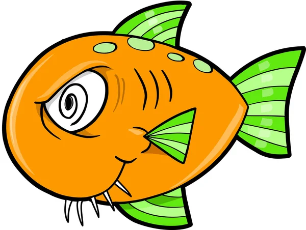 Τρελός τρελός ψάρια Ωκεανού εικονογράφηση φορέας — Διανυσματικό Αρχείο