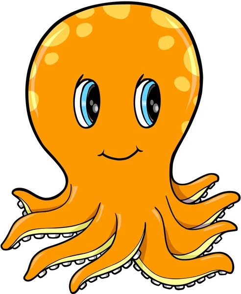 Cute Little Octopus Vector Ilustração — Vetor de Stock