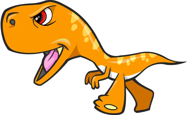 Tough Orange Dinosaur T-Rex Vector Illustration Art — Stock Vector
