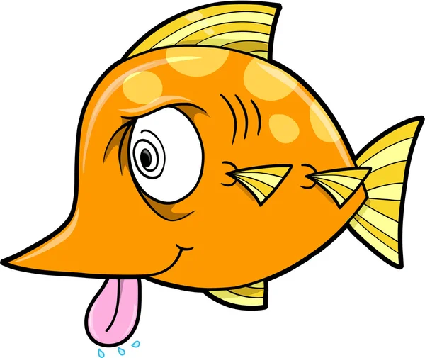 Pazzo pazzo pazzo pesce vettoriale illustrazione arte — Vettoriale Stock