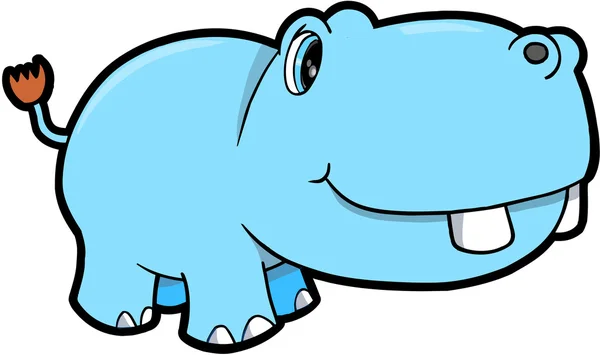 Ładny hipopotam safari wektor zwierzęce ilustracji sztuki — Wektor stockowy