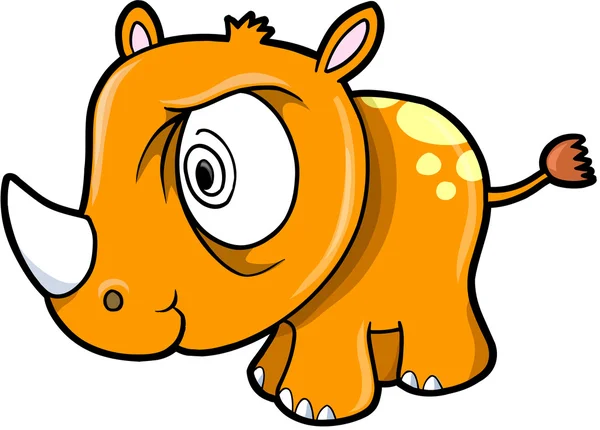 Rhinocéros fou fou Safari Illustration vectorielle animale Art — Image vectorielle