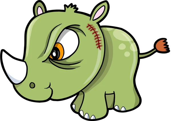 Tough Bad Rhinoceros Safari Animal Vector Ilustración Arte — Vector de stock