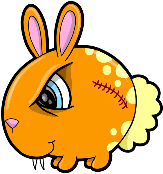 Tuff angry bunny rabbit vektor illustration — Stock vektor