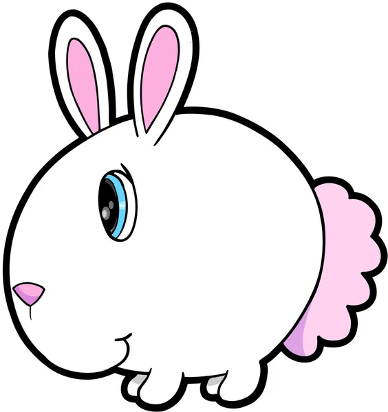 可爱白色小兔子矢量插图艺术 — 图库矢量图片