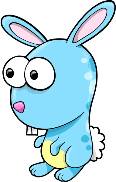 Goofy głupie króliczek królik wektor zwierzęce ilustracji sztuki — Wektor stockowy