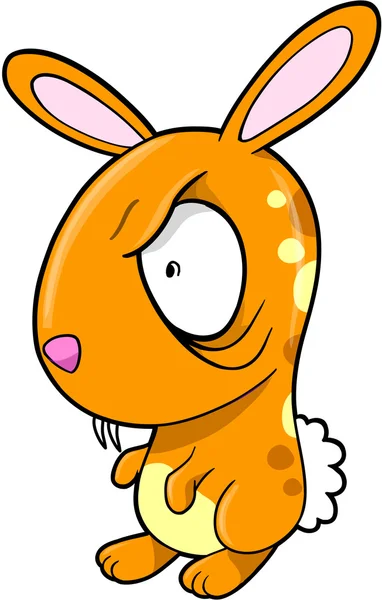 疯狂的橙色小兔子矢量 illusration — 图库矢量图片