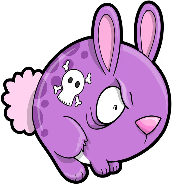 Crazy Bunny Rabbit Animal Vector Illustration Art — Stock Vector