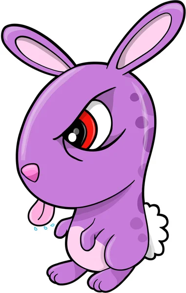 Tough Purple Bunny Rabbit Vector Illusration — Stock Vector