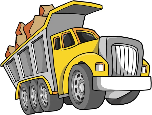 Vektör çizim bir damperli kamyon — Stok Vektör