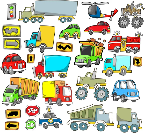 Set de vectori de trafic pentru vehicule de transport — Vector de stoc