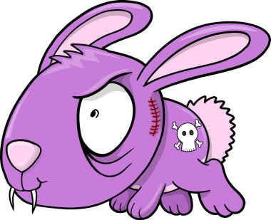 Crazy Evil Bunny Rabbit Animal Vector Illustration Art clipart